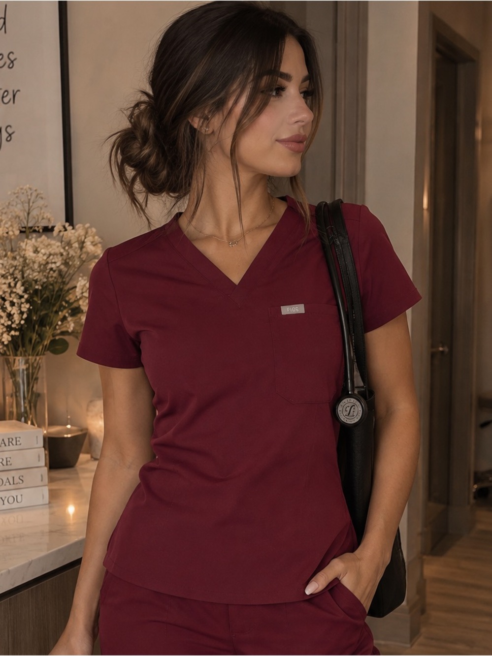 FIGS Women's Scrub Skirt - Size XXS - Burgundy - Excellent Condition